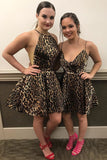 Arrival Mini Leopard Print, Homecoming Dress, Sleeveless Short Prom Dress HZ0509