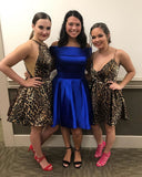 Arrival Mini Leopard Print, Homecoming Dress, Sleeveless Short Prom Dress HZ0509