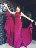 Jewel Sweep Train Long Cheap Prom Dresses HZ0509