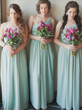 A Line One Shoulder Chiffon Floor Length Bridesmaid Dress HZ0509