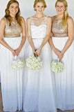 Top Off White Long Chiffon Bridesmaid Dress HZ0509