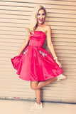 A Line Strapless Short Homecoming Dress with Pockets HZ0509