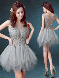 Scoop Unique Junior Homecoming Dress with appliques,Graduation Dress HZ0509