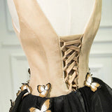 Line Black V Neck Homecoming Dresses, Sleeveless Prom Dress With Butterfly HZ0509
