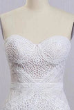 Ivory Lace Mermaid Beach Wedding Dresses Sweetheart Boho Bridal Dresses HZ0509