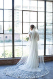 Flowers Towards Bottom Wedding Veil Cathedral Length HZ0509