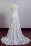 Ivory Lace Mermaid Beach Wedding Dresses Sweetheart Boho Bridal Dresses HZ0509