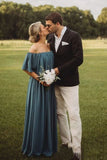 the Shoulder Burgundy Bridesmaid Dresses Cheap Long Bridesmaid Dress HZ0509