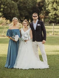 the Shoulder Burgundy Bridesmaid Dresses Cheap Long Bridesmaid Dress HZ0509