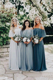 the Shoulder Burgundy Bridesmaid Dresses Cheap Long Bridesmaid Dress HZ0509
