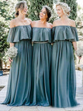 the Shoulder Burgundy Bridesmaid Dresses Cheap Long Bridesmaid Dress HZ0509
