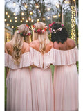 the Shoulder Burgundy Bridesmaid Dresses Cheap Long Bridesmaid Dress HZ0509