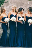 Mermaid Navy Blue Bridesmaid Dresses Wedding Party Dress HZ0509