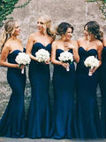 Mermaid Navy Blue Bridesmaid Dresses Wedding Party Dress HZ0509
