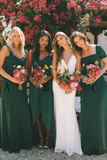 Dark Green Chiffon Long Cheap Bridesmaid Dresses HZ0509