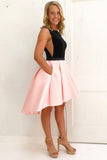 and Pink Short A Line Homecoming Dress,Graduation Dresses HZ0509