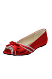 Lace Red Peep Toe Handmade Wedding Shoes With Bow Knot HZ0509