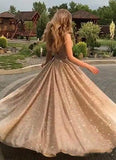 A-line Sequins Prom Dresses 2025 Fashion Evening Dresses HZ0509