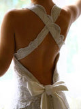 Deep V Neck Ivory Lace Wedding Gowns Cheap Bridal Dresses HZ0509