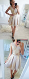 V-Neck Mini Cheap Homecoming Dress with Beading,Sweet 16 Dresses HZ0509