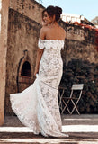the Shoulder Lace Mermaid Wedding Dress, Cheap Bridal Dress HZ0509
