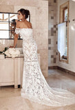 the Shoulder Lace Mermaid Wedding Dress, Cheap Bridal Dress HZ0509