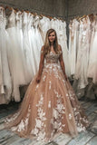 Gown Off the Shoulder Lace Appliques Tulle Prom Dresses HZ0509