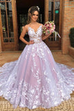 Gown V Neck Lace Appliques Tulle Prom Dresses HZ0509
