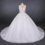 Appliques Tulle Ball Gown Princess Wedding Dress, Bridal Gown HZ0509