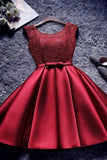A Line Short Satin Homecoming Dresses HZ0509