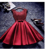 A Line Short Satin Homecoming Dresses HZ0509