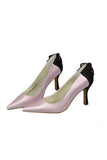 Pink And Black Handmade Close Toe Women Shoes For Prom HZ0509
