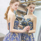 Arrival A Line Strapless Long Prom Dress Formal Evening Dresses HZ0509