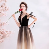 Line Spaghetti Straps Tulle Long Prom Dress, Charming Evening Dresses HZ0509