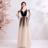 Line Spaghetti Straps Tulle Long Prom Dress, Charming Evening Dresses HZ0509