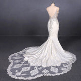 Spaghetti Straps Beading Wedding Dress, Elegant Appliques Bridal Dresses HZ0509