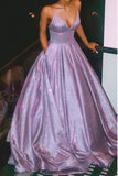 Spaghetti Straps Long Prom Dress Glitter Lilac Evening Dress HZ0509