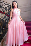 Chiffon High Neck Simple Prom Dresses, Graduation Dresses HZ0509
