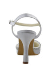 Strap Beading High Heel White Comfy Satin Party Shoes HZ0509