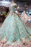 Prom Dresses Ball Gown Quinceanera Dresses With Applique Beads HZ0509