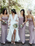 Sweetheart Floor-Length Lilac Chiffon Bridesmaid Dress with Belt HZ0509