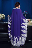A-Line Princess Scoop Appliques Long Sleeves High Neck Chiffon Mother of the Bride Dresses HZ0509