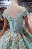 Prom Dresses Ball Gown Quinceanera Dresses With Applique Beads HZ0509
