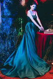 Spaghetti Straps Dark Green Long Prom Dresses Evening Dress HZ0509