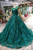 Arrival Prom Dresses Court Train Scoop Cap Sleeves Lace Up Back HZ0509
