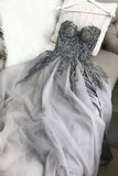 Sweetheart Tulle Lace Appliques Long Prom Dress Formal Evening Dresses HZ0509