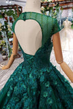 Arrival Prom Dresses Court Train Scoop Cap Sleeves Lace Up Back HZ0509