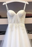 Spaghetti Straps Tulle Lace Appliques Long Prom Dress Evening Dress HZ0509