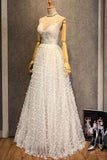 Spaghetti Straps V-Neck Lace Up A-Line Long Prom Dress HZ0509