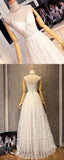 Spaghetti Straps V-Neck Lace Up A-Line Long Prom Dress HZ0509